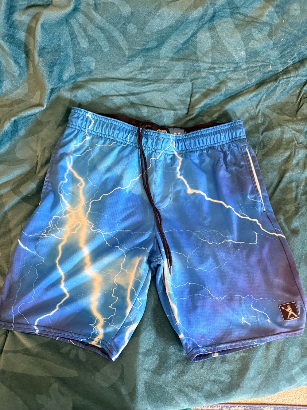 Lacrosse Unlimited- Men’s ‘Lightning’ Lacrosse Athletic Shorts, Blue, M EUC